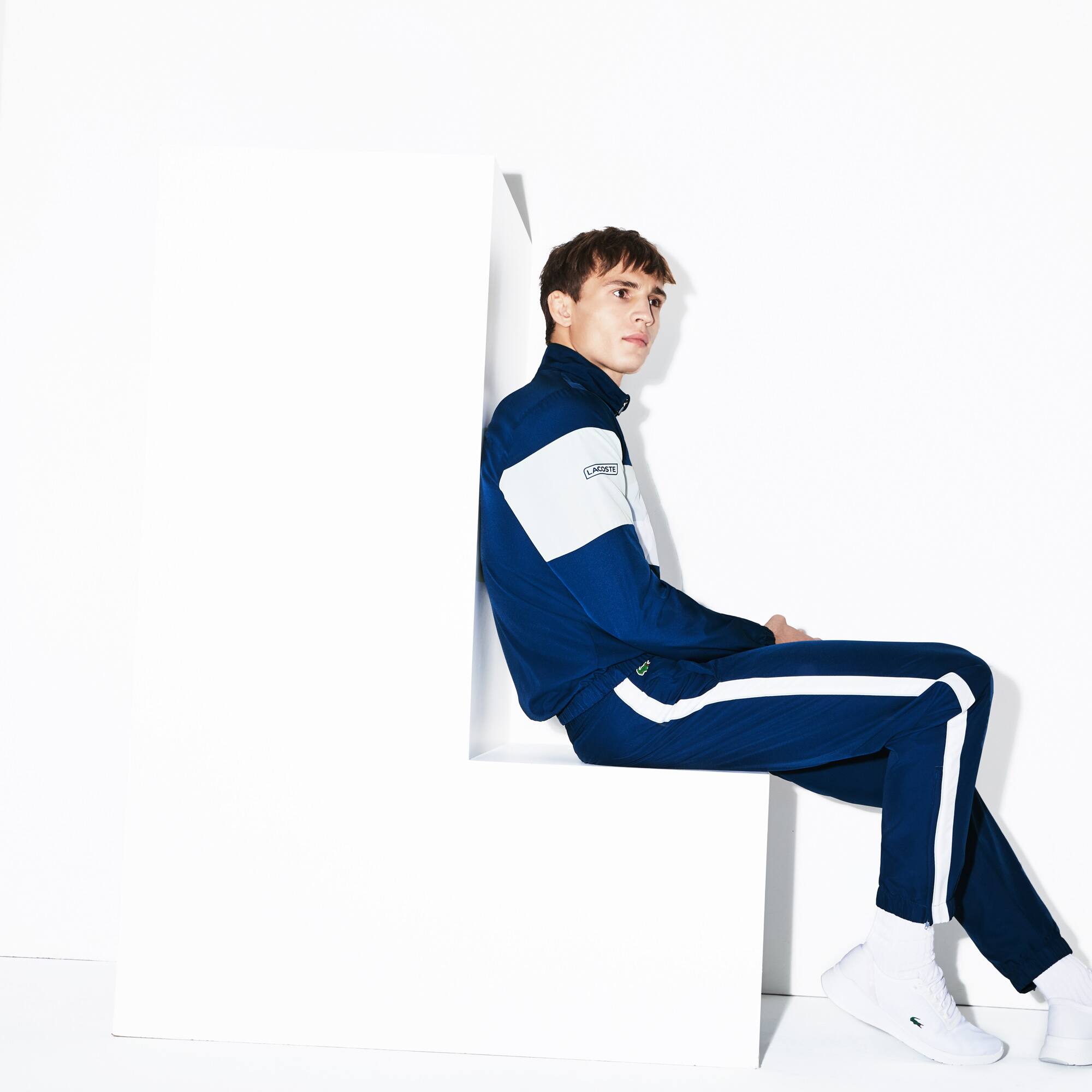 lacoste tracksuit navy blue