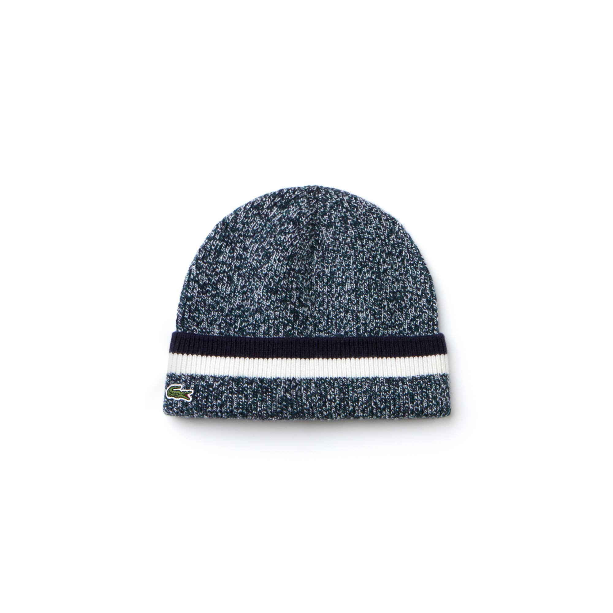lacoste ribbed wool beanie
