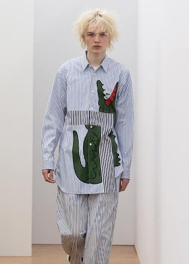 Blue striped Lacoste shirt x Comme des Garçons Shirt shirt