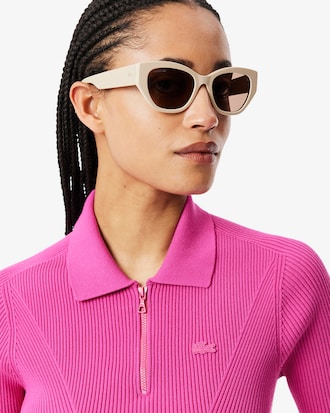 3D Ribbed Knit Polo Shirt