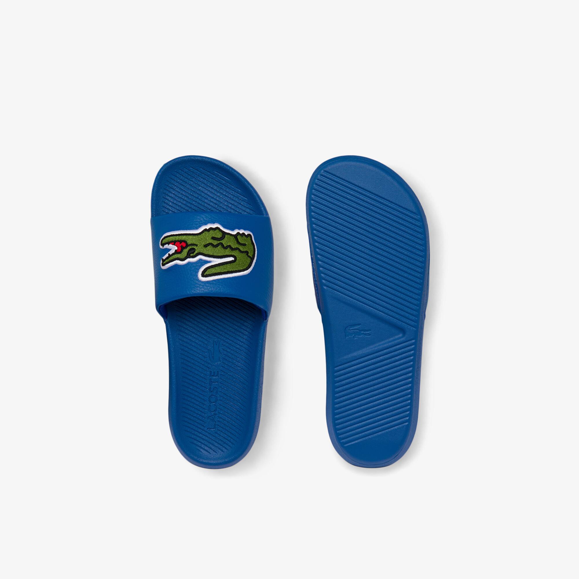 Men's Croco Synthetic Logo Strap Slides 