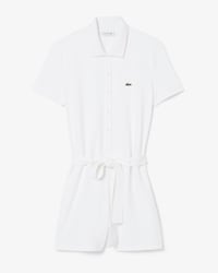 Stretch Piqu&eacute; Polo Collar Playsuit