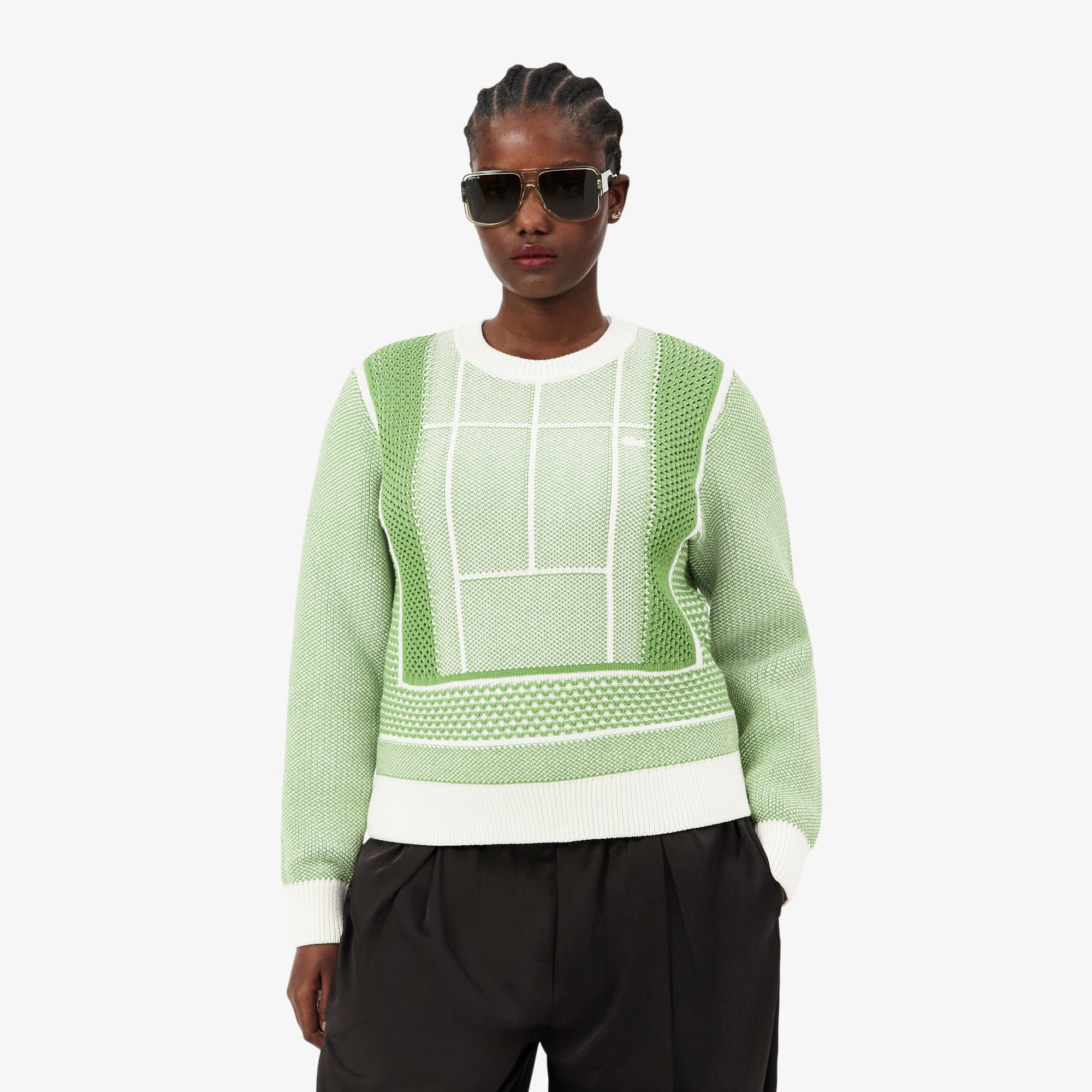 Tennis Court Graphic Jacquard Sweater - Women's Knitwear - New In