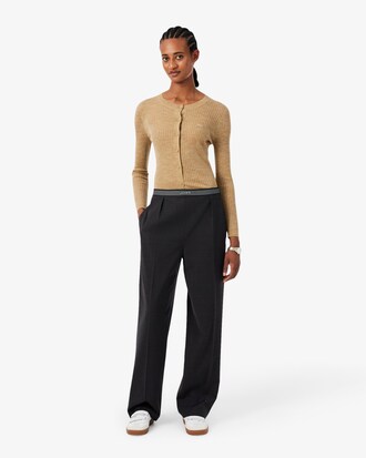 Oversized Wool Blend Pleated Pants
