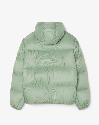 Short Water-Repellent Hooded Puffed Jacket