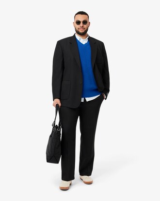 Carded Wool V Neck Sweater Vest