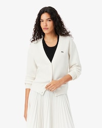 V Neck Moss Stitch Cotton Cardigan