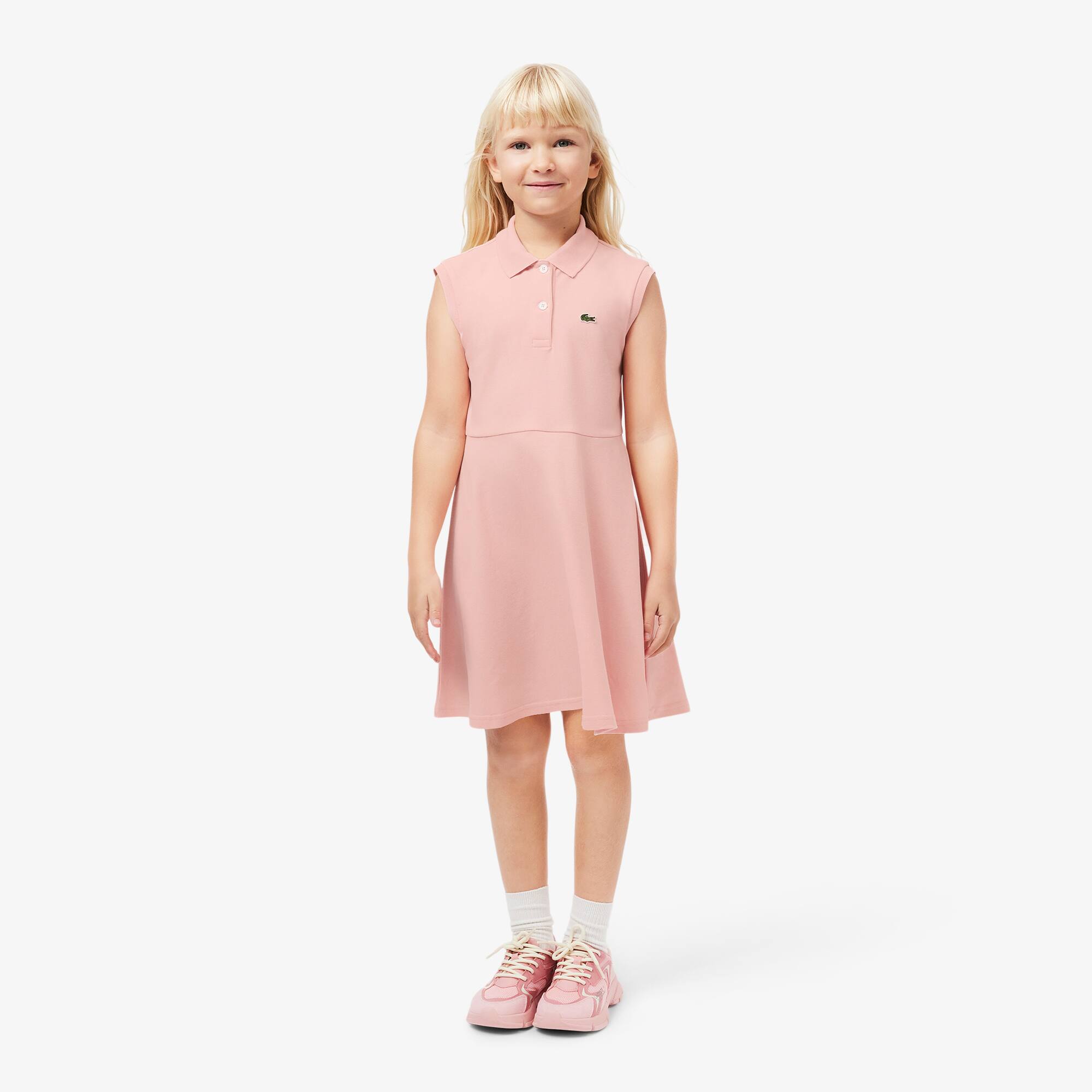 Sleeveless Stretch Piqué Polo Dress - Girl's Pants \u0026 Dresses - New In 2025  | Lacoste