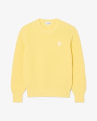 Pearl Rib Knit Badge Accent Sweater