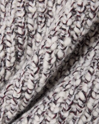 Mercerized Wool Blend Knit Scarf