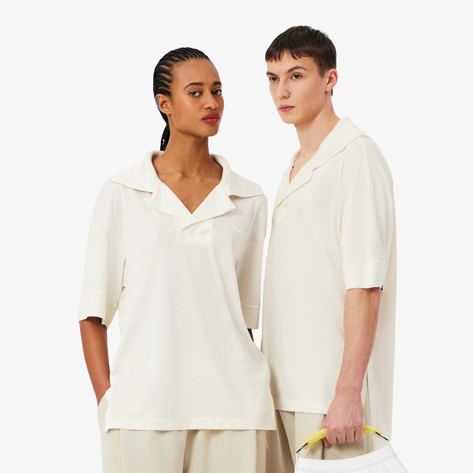 Runway Oversized Silk Piqué Polo Shirt - Men's Short Sleeves Polo