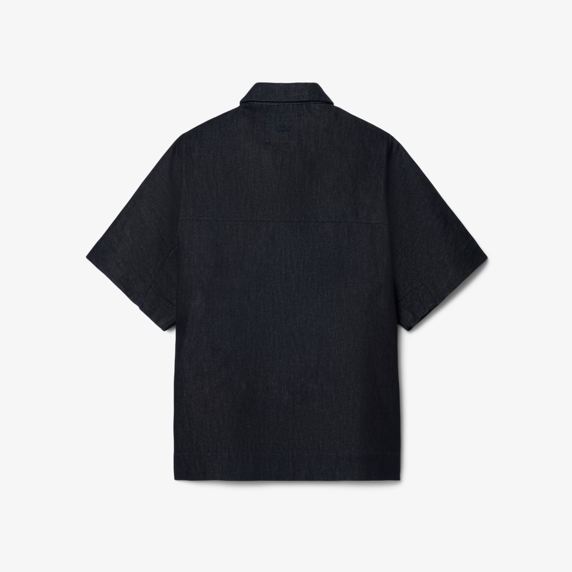 Runway Oversized Denim Polo Shirt - Men's Short Sleeves Polo