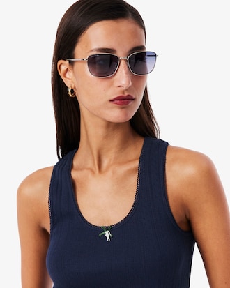 Slim Fit Pointelle Knit Cotton Tank Top