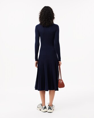 Long Sleeved Ribbed Wool Dress