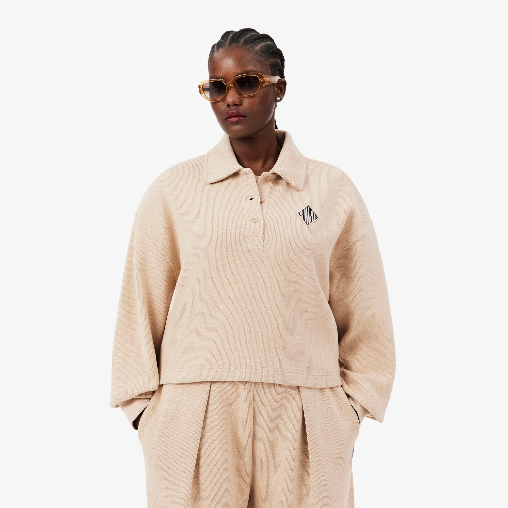 Oversized Ribbed Polo Sweatshirt - undefined - New In 2026 | Lacoste