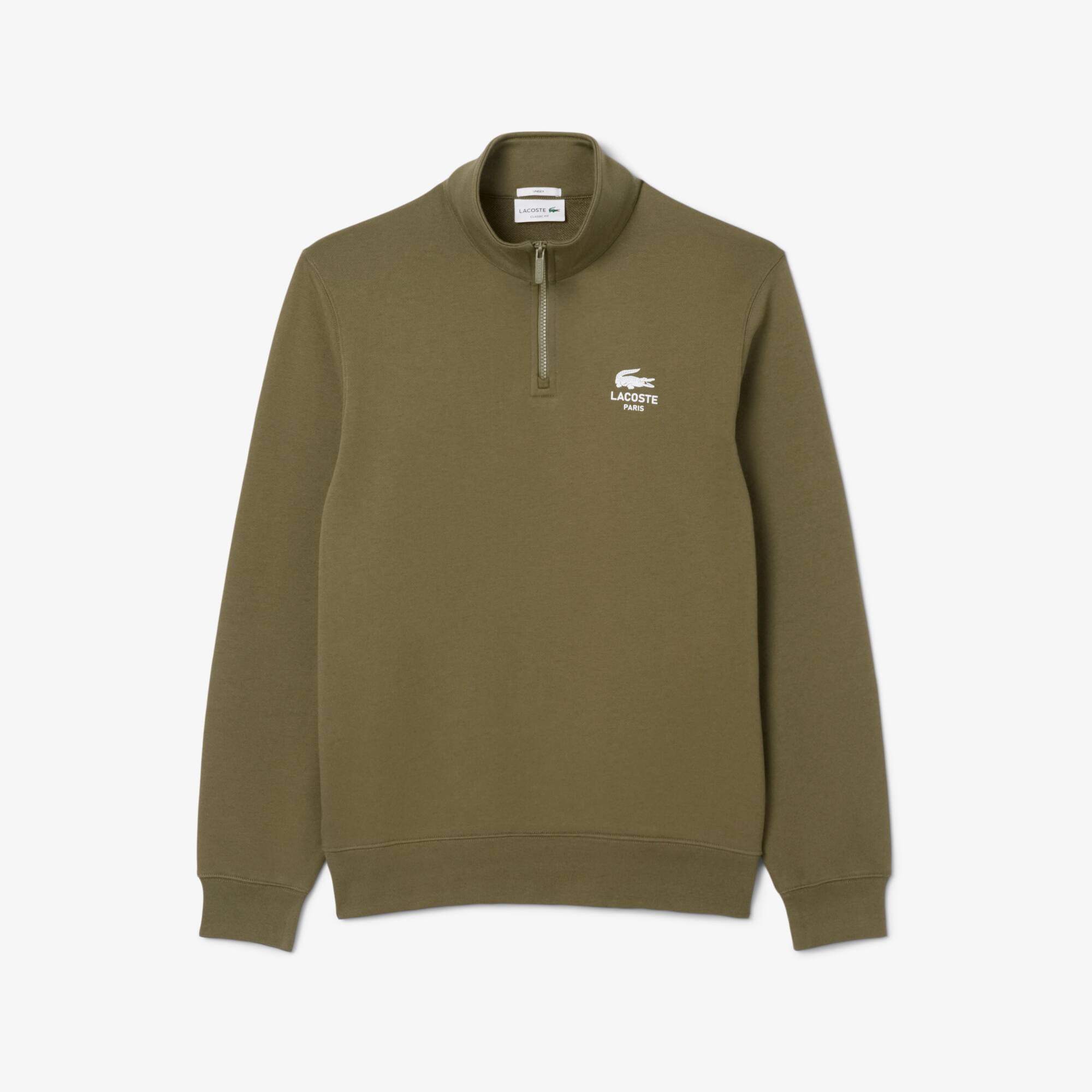 High Neck Zip-Up Print Sweatshirt - Men's Sweatshirts - New In