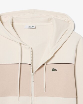 Colour-Block Zipped Hoodie