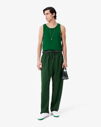 Runway Mixed Fabric Wool Pants