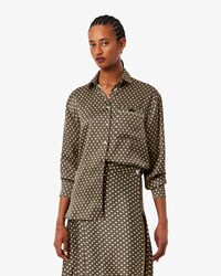 Oversized Printed Satin Shirt