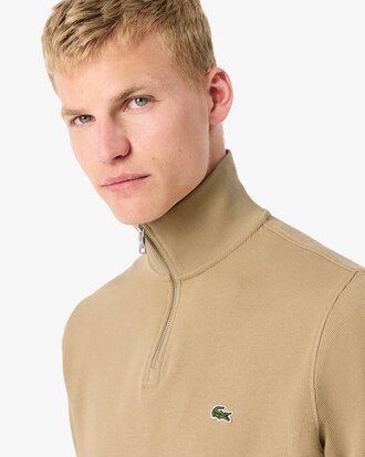 Zip-Up High Neck Interlock Sweatshirt