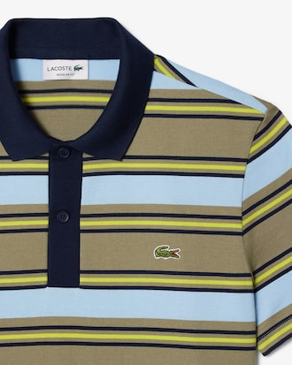 Regular Fit Striped Cotton Polo Shirt