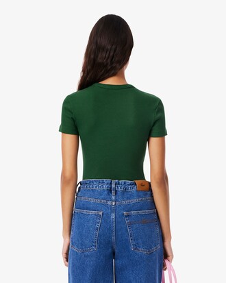Slim Fit Ribbed Cotton T-shirt