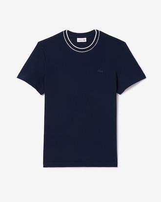 Stretch Piqué Stripe Collar T-shirt