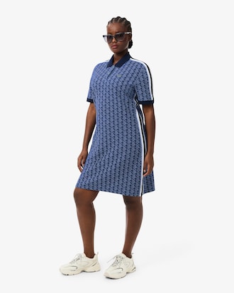 Slim Fit Monogram Jacquard Polo Dress
