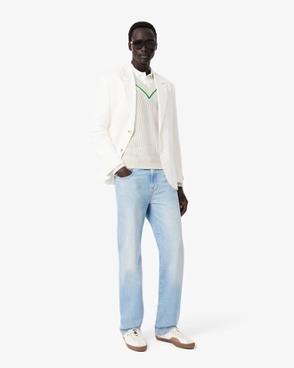 V Neck Striped Tennis Sweater