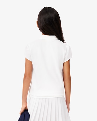 Scalloped Collar Mini Piqué Polo Shirt
