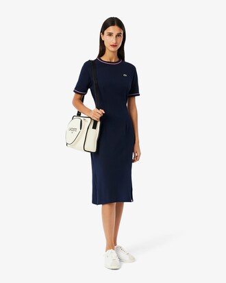 Trim Accent Jersey T-shirt Dress