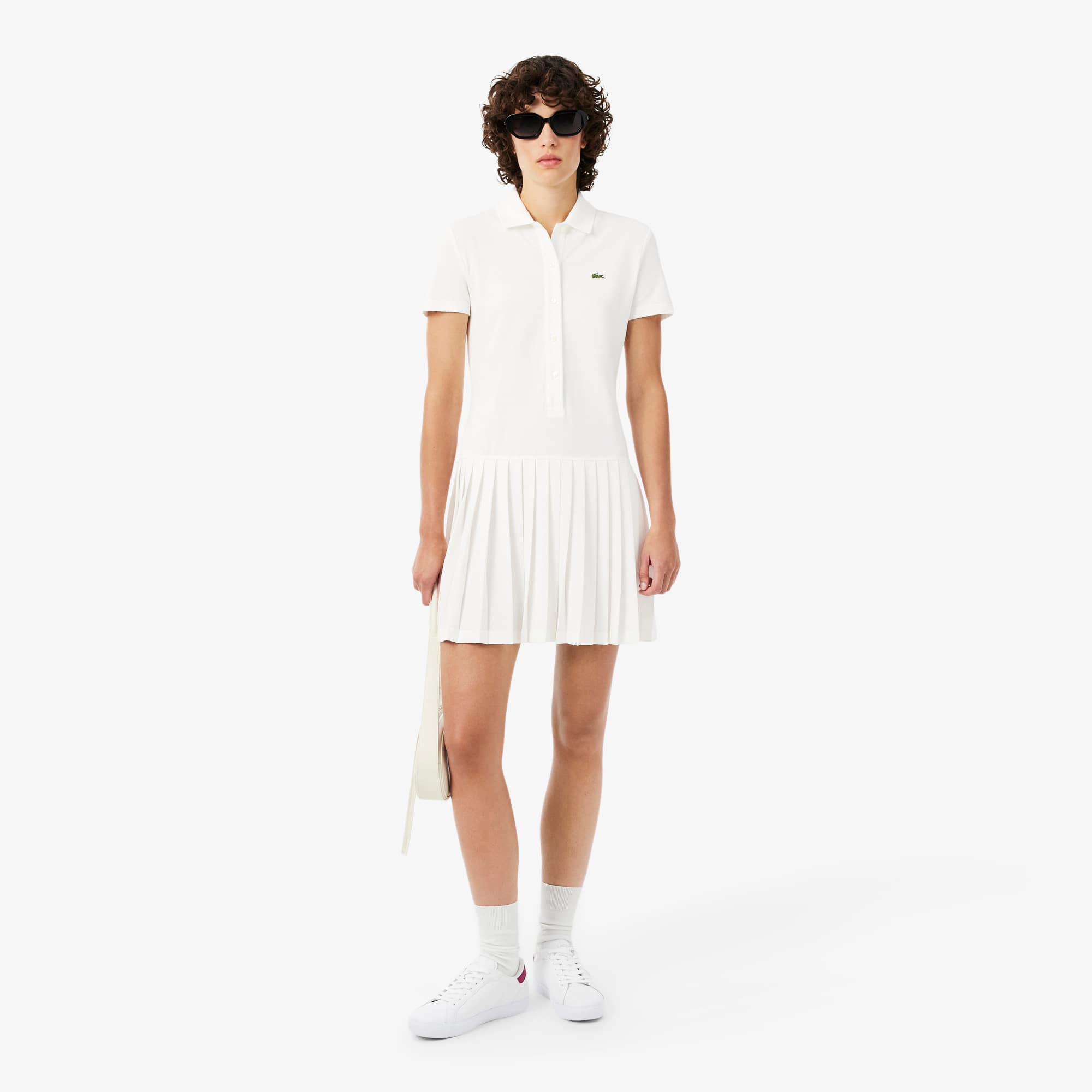 Stretch Piqué Pleated Polo Dress - Women's dresses & skirts - New