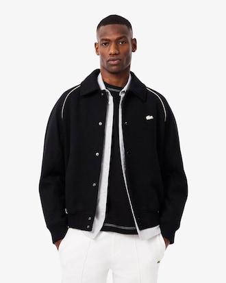Badge Accent Wool Varsity Jacket