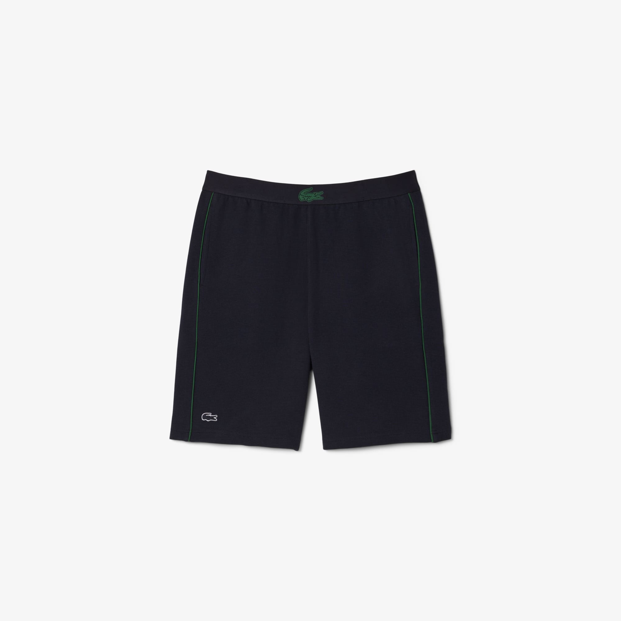 ハーフ・ショートパンツ LACOSTE Men Shorts GH9860 031 Black Textured Knit Loungewear Shorts - Loungewear - New In 2025