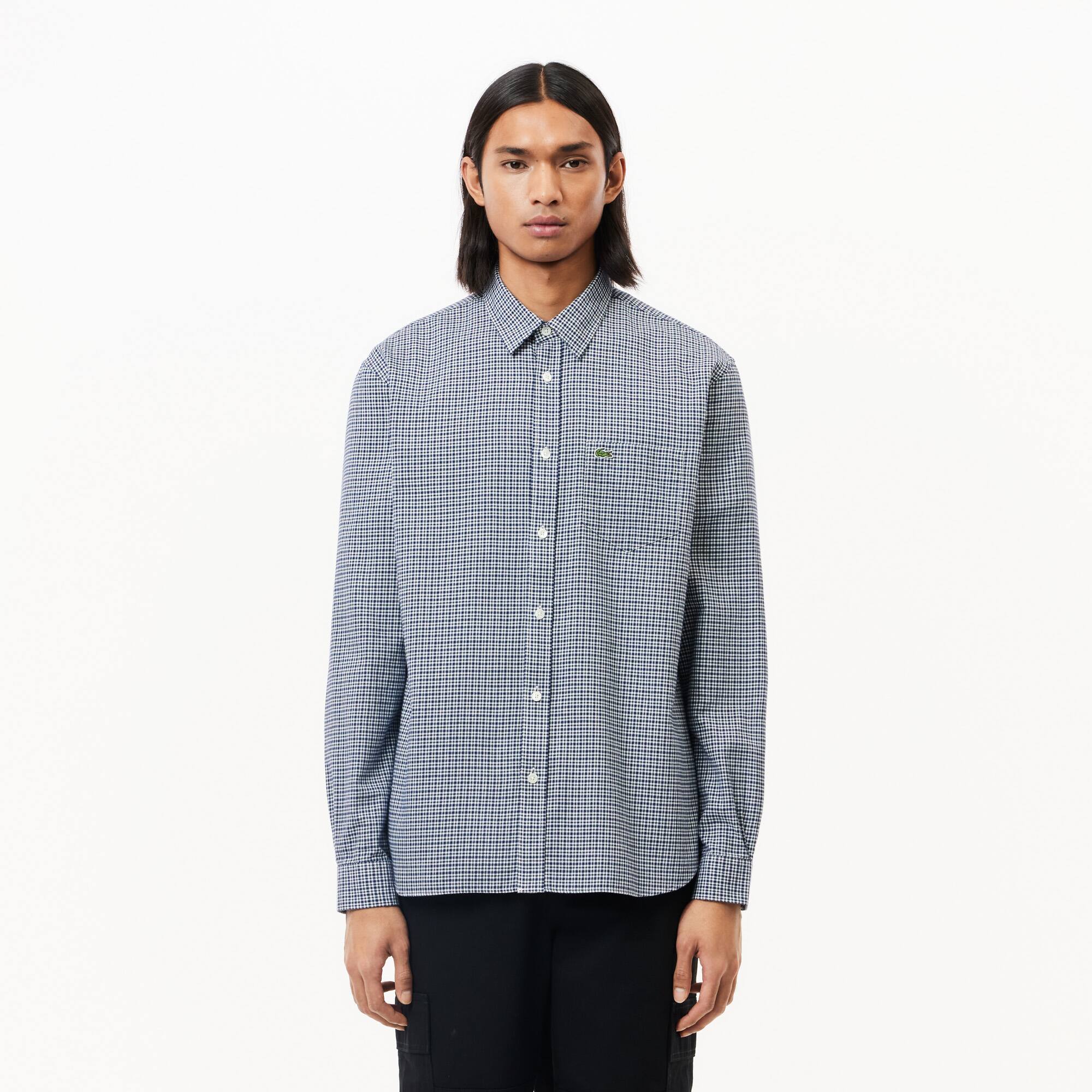 Regular Fit Cotton Flannel Shirt Men s Long Sleeves Shirts New In 2024 Lacoste
