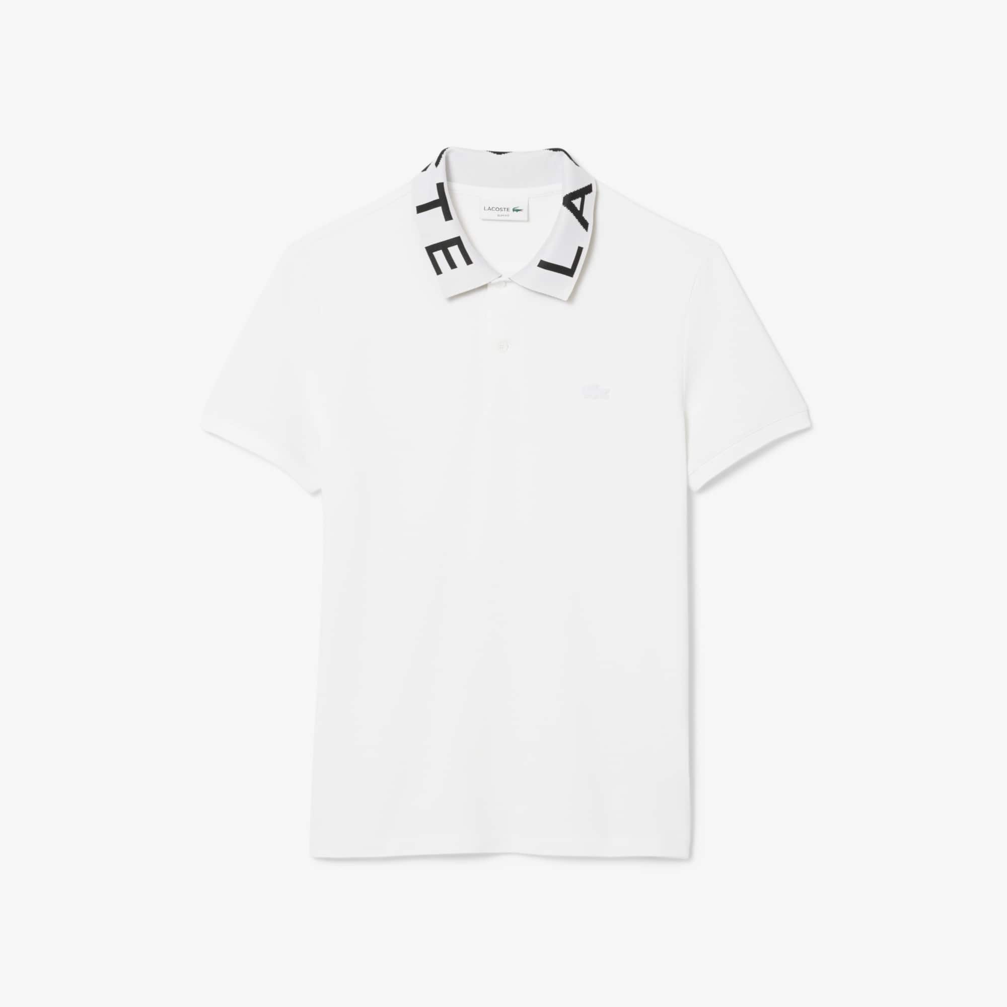 Slim Fit Jacquard Branded Polo Shirt - Men's Short Sleeves Polo