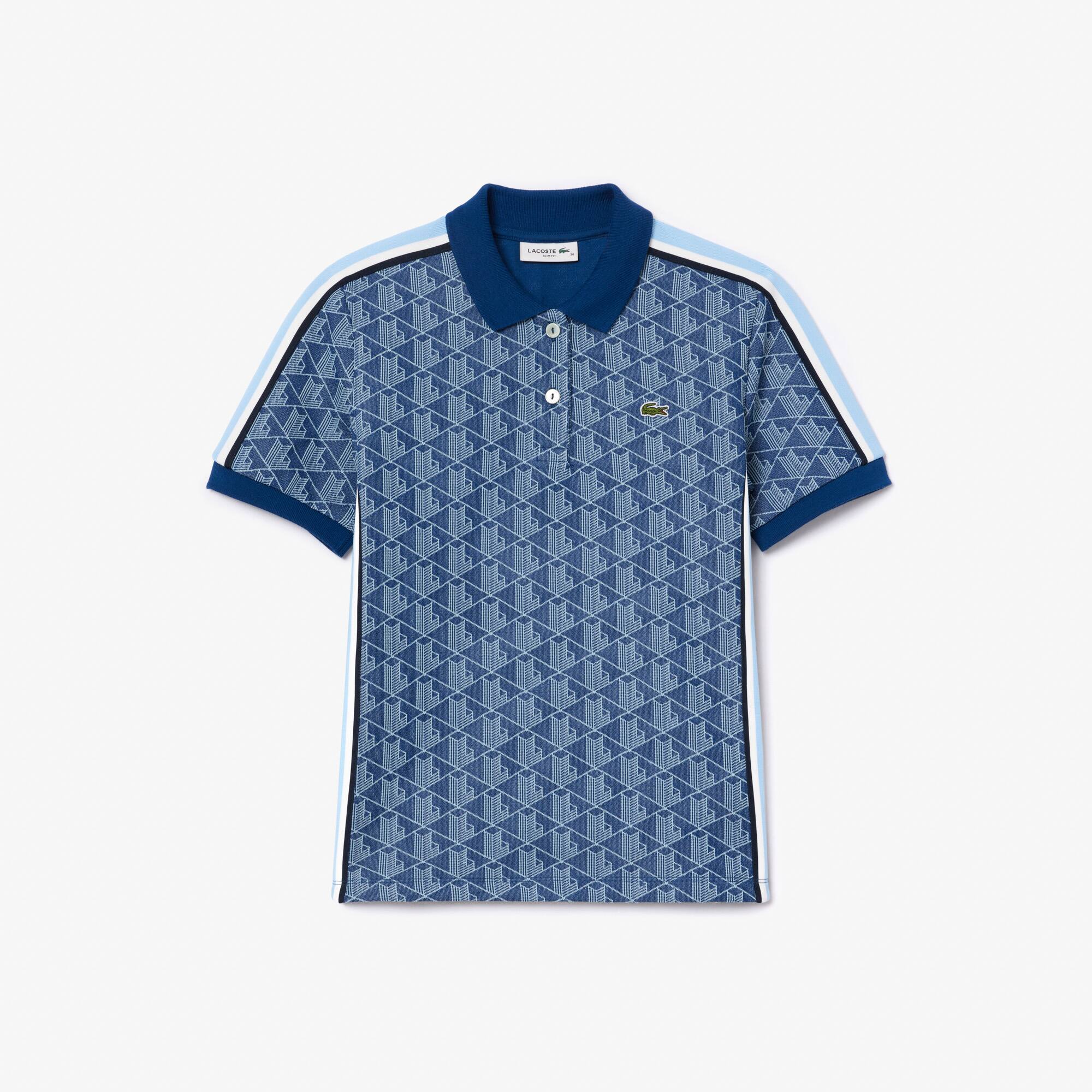 Slim Fit Monogram Jacquard Polo Shirt - Women's Short