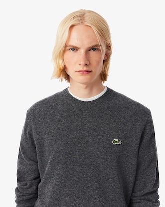 Carded Wool Crew Neck Sweater