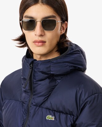 Short Water-Repellent Hooded Puffed Jacket