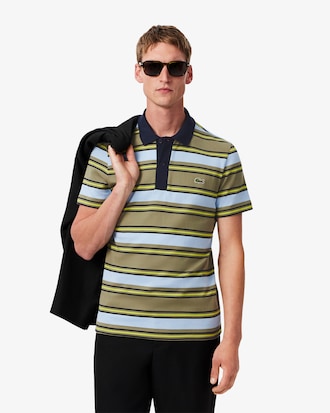 Regular Fit Striped Cotton Polo Shirt