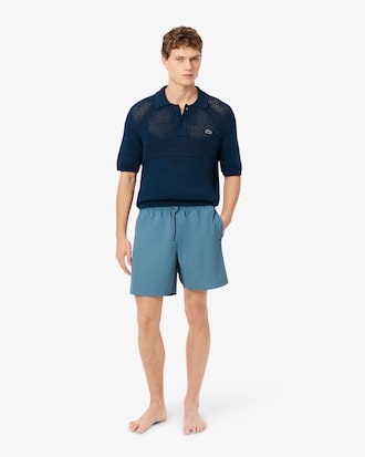 Mid Length Monochrome Swim Trunks