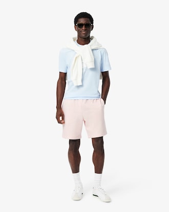 Printed cotton fleece shorts