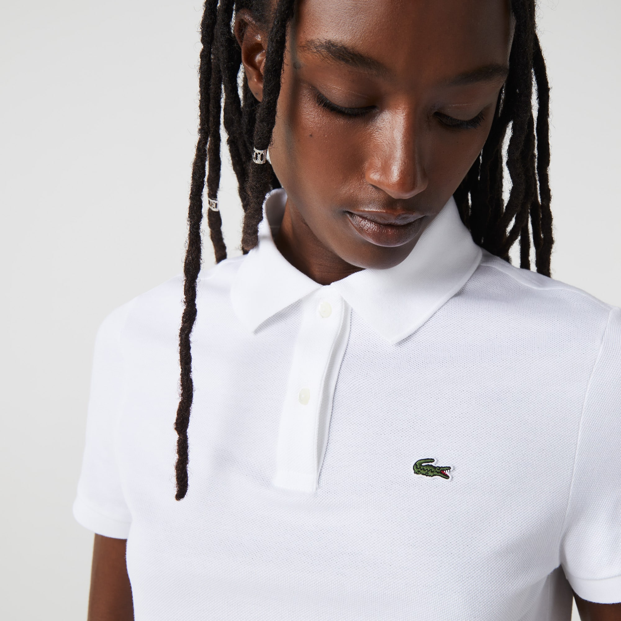 Tシャツ・カットソー LACOSTE Woman Polo Shirt White PF7839 001 Lacoste women's regular fit cotton polo shirt pf7839 White