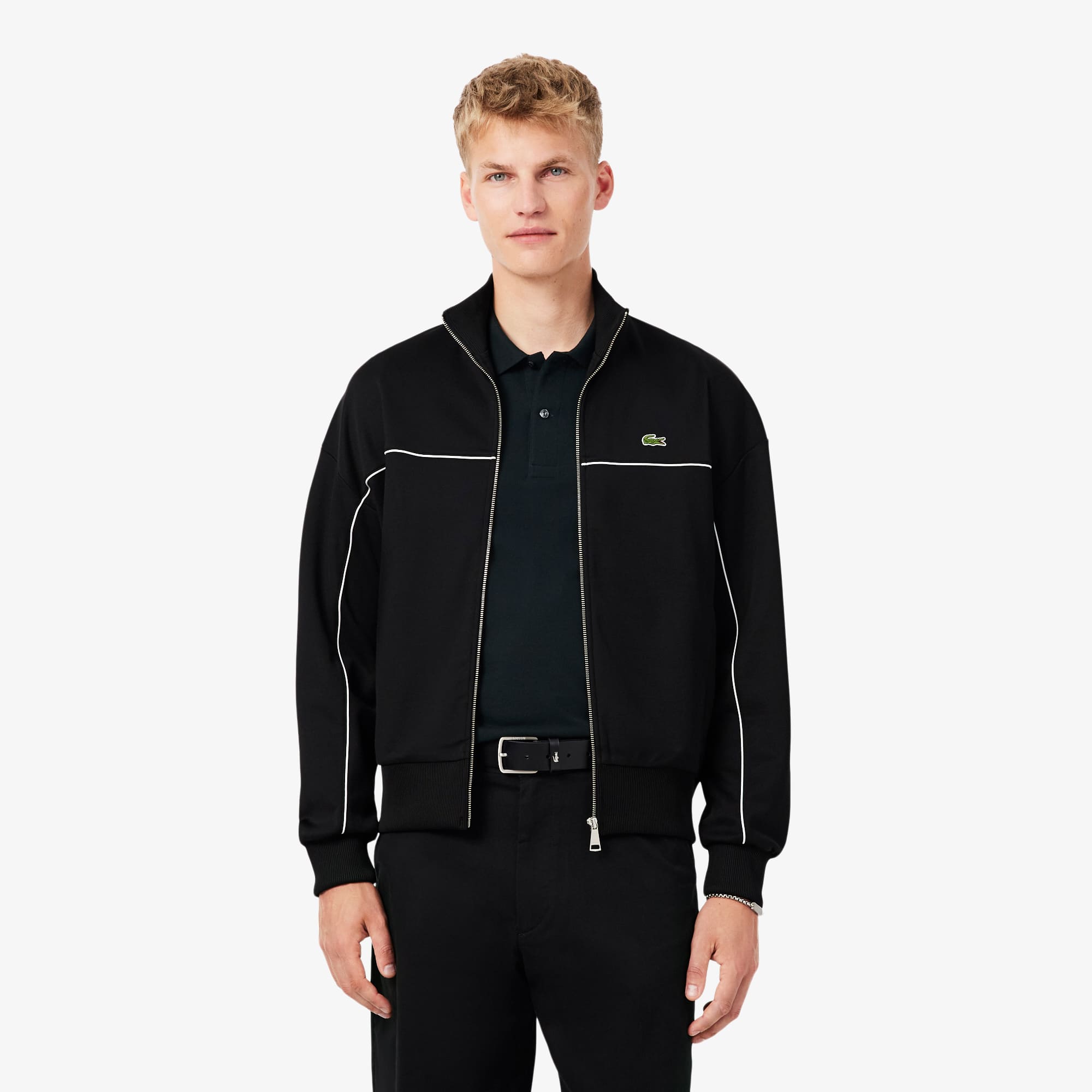 Trim Accent Zipped Sweatshirt - Men's Sweatshirts - New In 2026