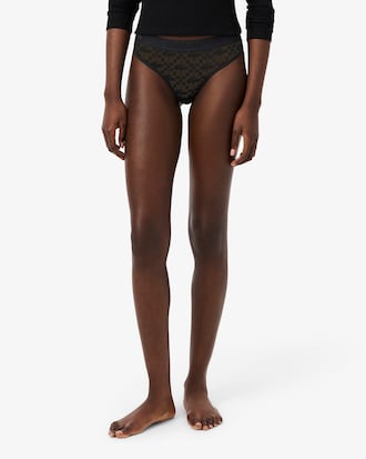 Logo Waist Lacy String Briefs