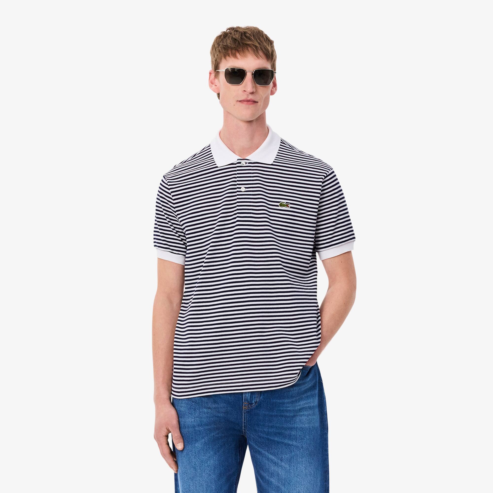 Classic Fit L.12.12 Striped Petit Piqué Polo Shirt - Men
