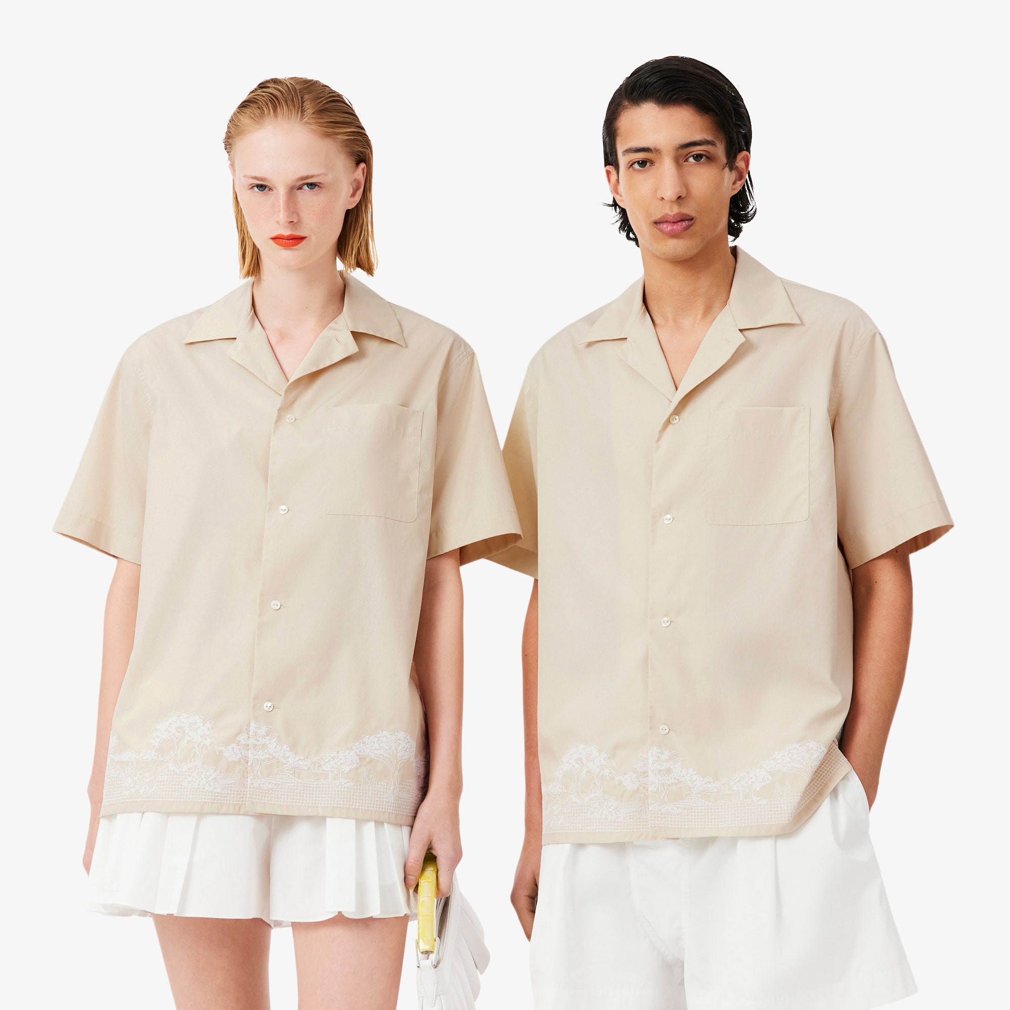 Runway Relaxed Fit Embroidered Shirt - Men's Long Sleeves Shirts