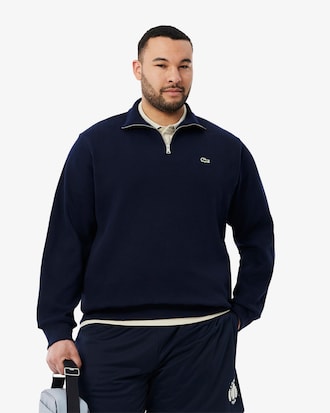 Zip-Up High Neck Interlock Sweatshirt