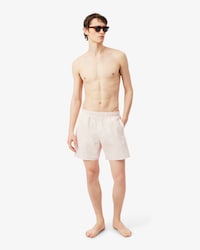 Mid Length Stripe Swim Trunks
