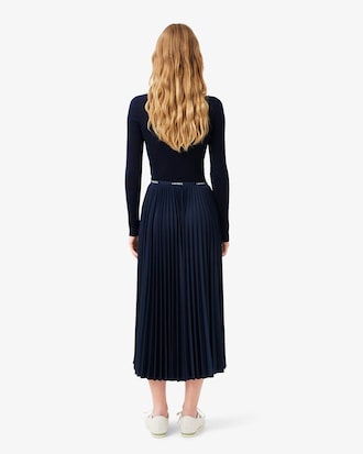 Long Pleated Elasticated Waist Skirt